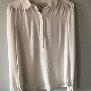 Loft women’s white peasant blouse